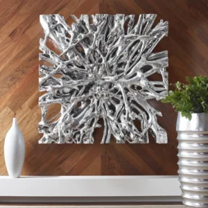 Phillips Collection Square Root Wall Art, Silver Leaf, LG